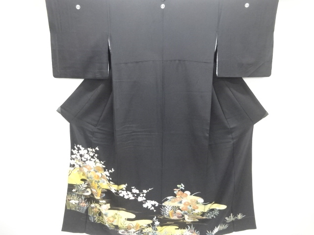 JAPANESE KIMONO / TOMESODE / EMBROIDERY / MANDARIN DUCK